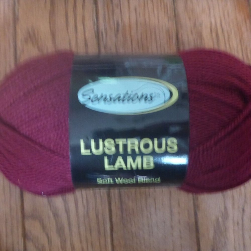 1 Skein Sensations Lustrous Lamb Wool Blend Yarn - Color Maroon - 308 yds.